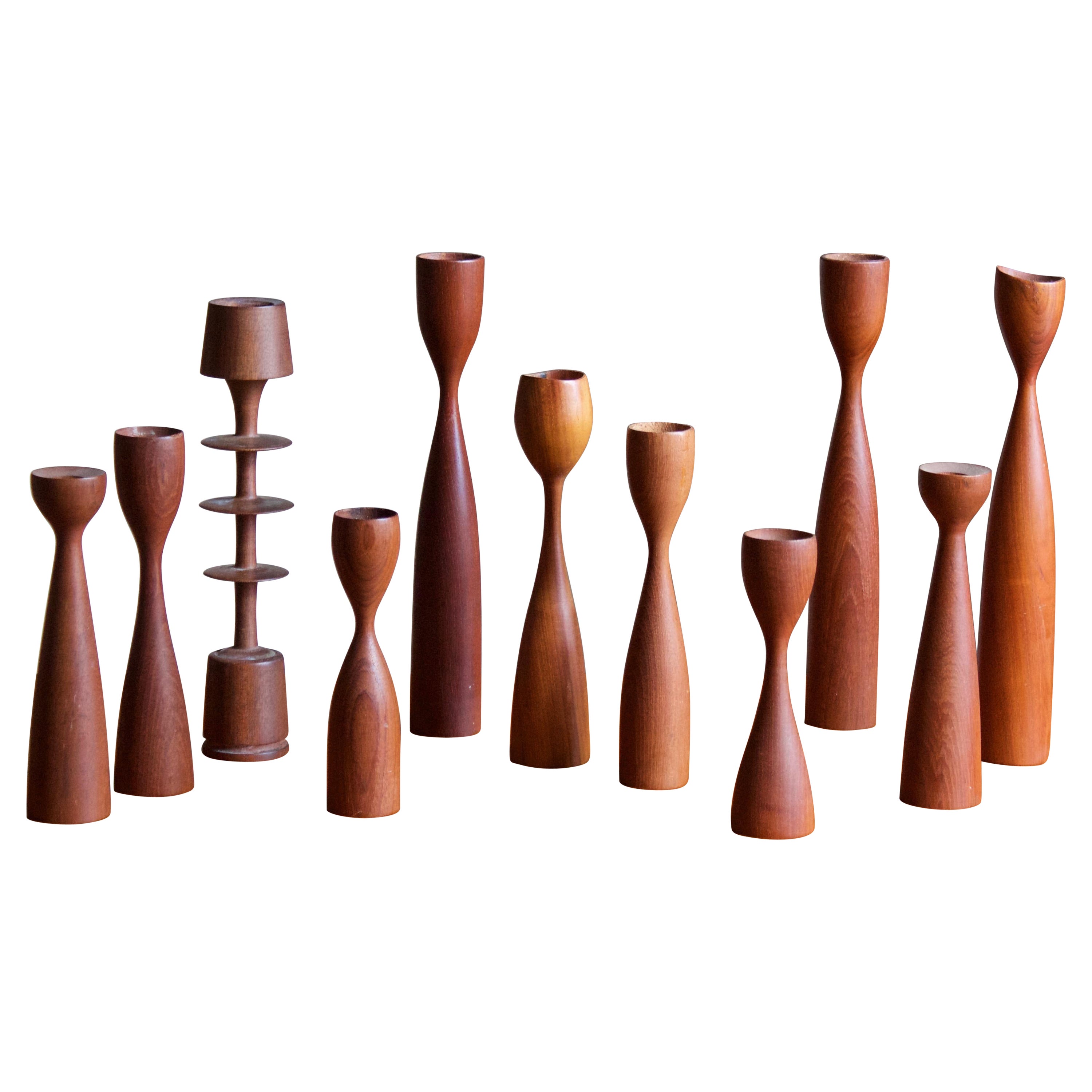 MidCentury Danish Teak Candlesticks For Sale at 1stDibs danish teak