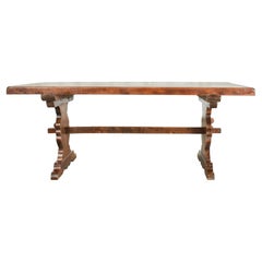 Country French Birch Farmhouse Trestle Dining Table