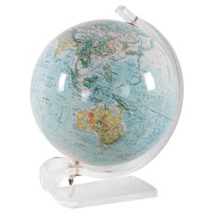 Vintage Mid-Century Modern Lucite Light Up Globe by Hammond Scan-Globe, 1970