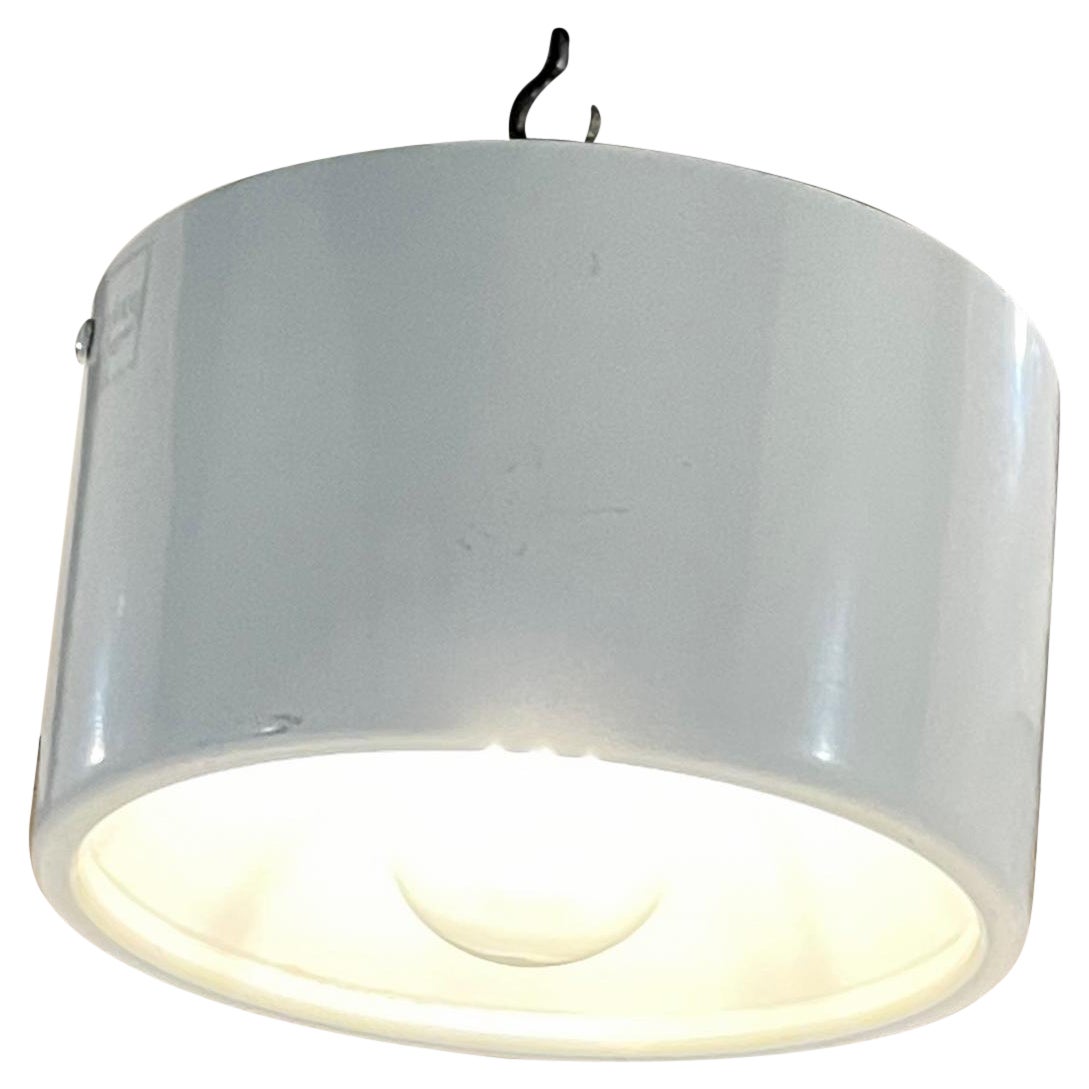 Mid-Century Modern 1950s Arteluce White Flush Ceiling Lamp attributed Sarfatti Italy For Sale