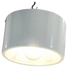 Arteluce Minimal White Ceiling Semi Flush Mount Lamp Gino Sarfatti, Italy, 1950s