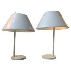 Retro Louis Poulsen Scandinavian White Minimalist Table Lamps, 1970s