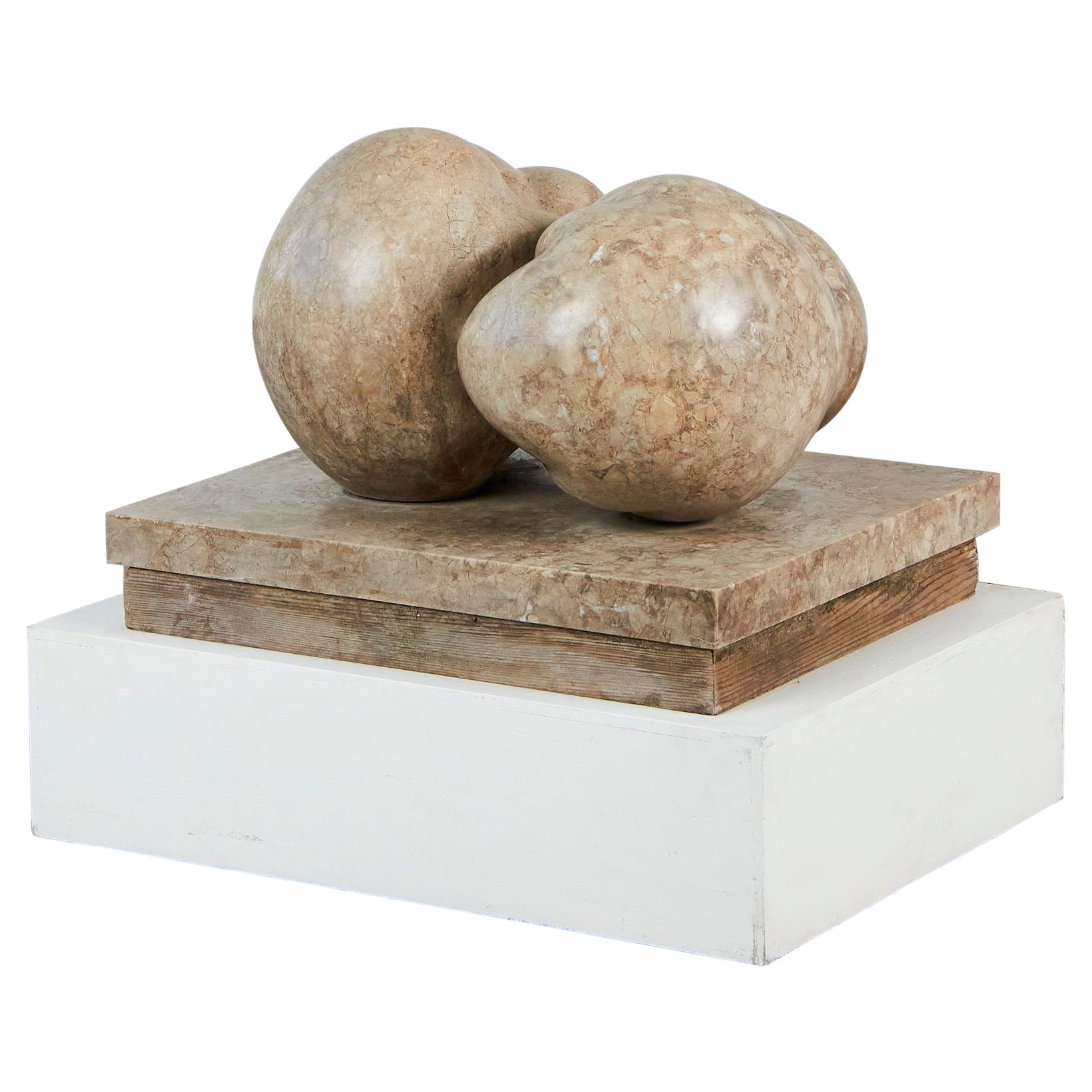 Sculpture abstraite en pierre de marbre d'A Amalia Schulthess