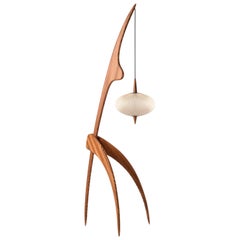 Lampadaire Rispal 'Praying Mantis Zébrant' en bois zébré, édition limitée