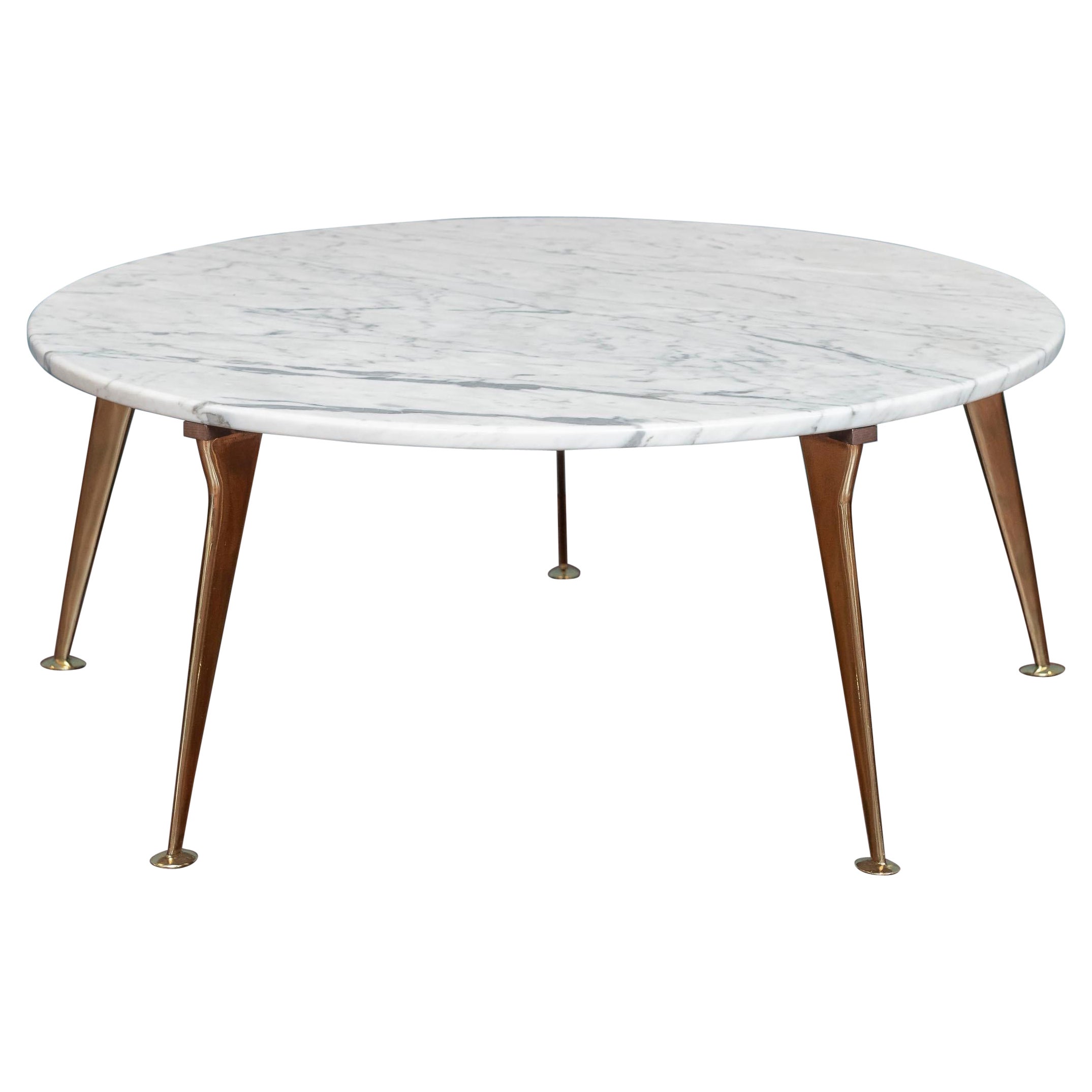 Mid-Century Italian Marble and Brass Coffee Table