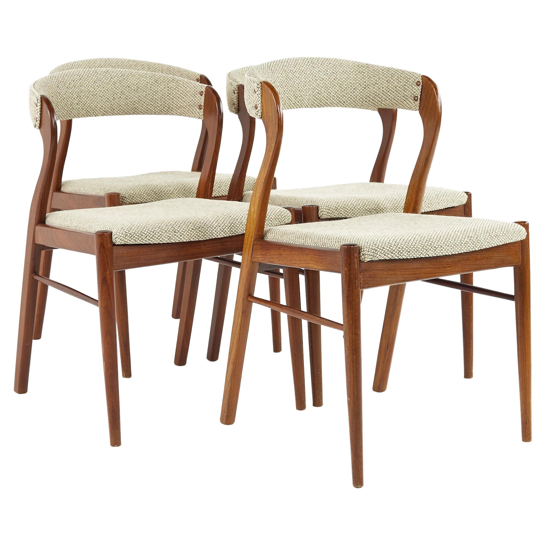 Kai Kristiansen Style Mid Century Dining Chairs, Set of 4