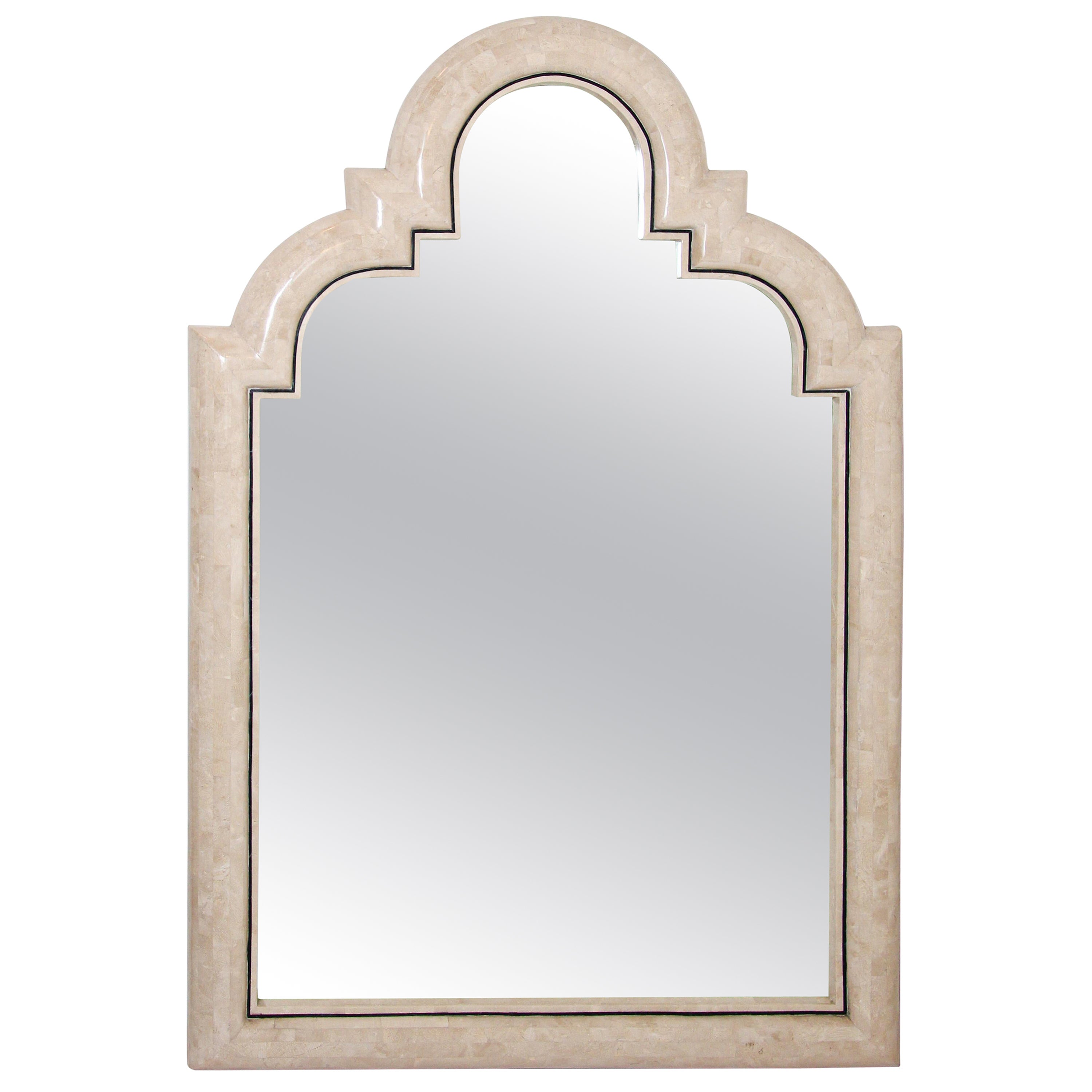 Moroccan Moorish Mirror Tessellated Stone by Maitland Smith. For Sale