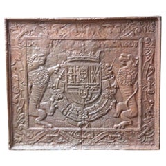 17th C. Renaissance 'Coat of Arms of Philip III of Spain' Fireback / Backsplash