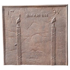 18th Century Fireback / Backsplash Pillars with Phrygian Cap