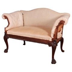 Antique Mahogany Camelback Sofa