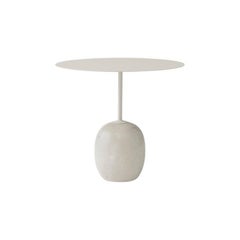 Lato ln9, Oval White steel & Marble Side Table by Luca Nichetto for &Tradition