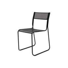 Space Age Stackable Chair, Steel, Black, 1980s
