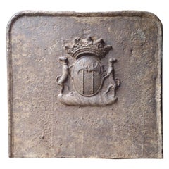 Large French Louis XIV 'Coat of Arms' Fireback, 17th Century