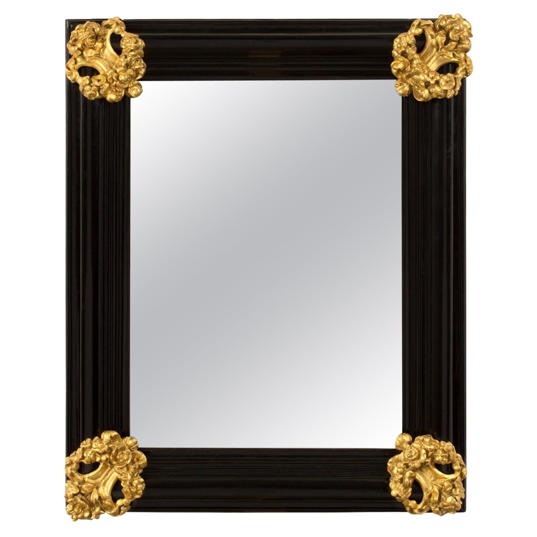 Italian 18th Century Baroque Period Florentine Rectangular Mirror For Sale