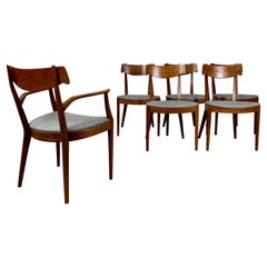 Kipp Stewart Drexel Declaration Sculpted Walnut Dining Chairs