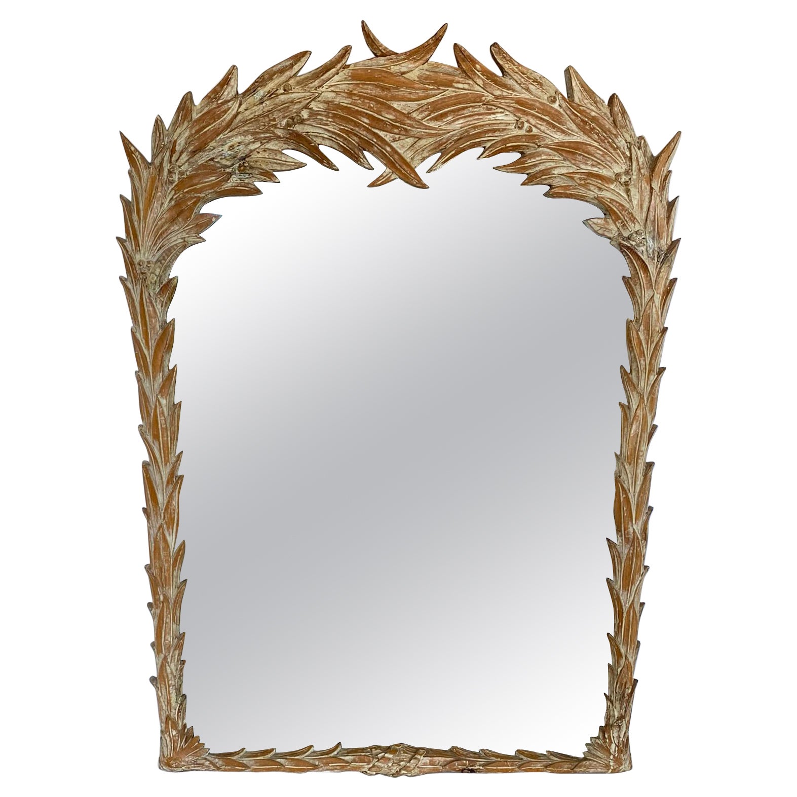 Carved Pine Foliate Mirror
