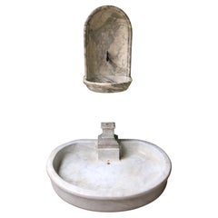 1920s Marble Wall Fountain + Floor Basin from Gold Coast of Greenwich Village