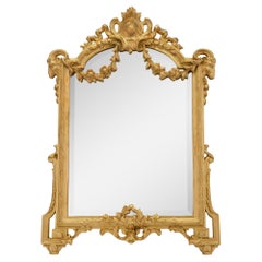 French 19th Century Louis XVI Style Ormolu Freestanding Vanity Mirror
