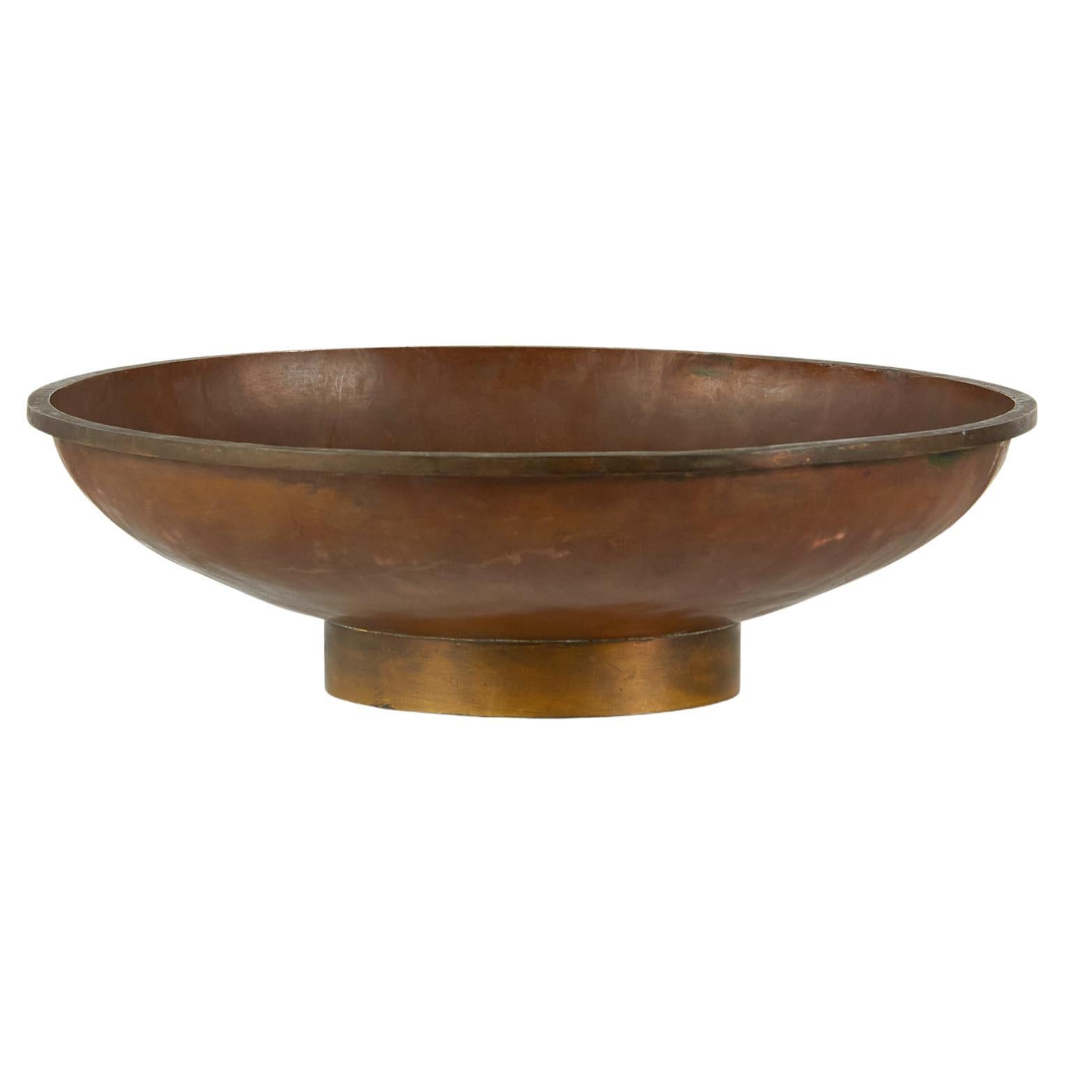 Large Decorative Hammered Copper Bowl