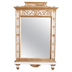 Large Italian Renaissance Style Parcel Gilt Painted Wall Mirror, 20th C