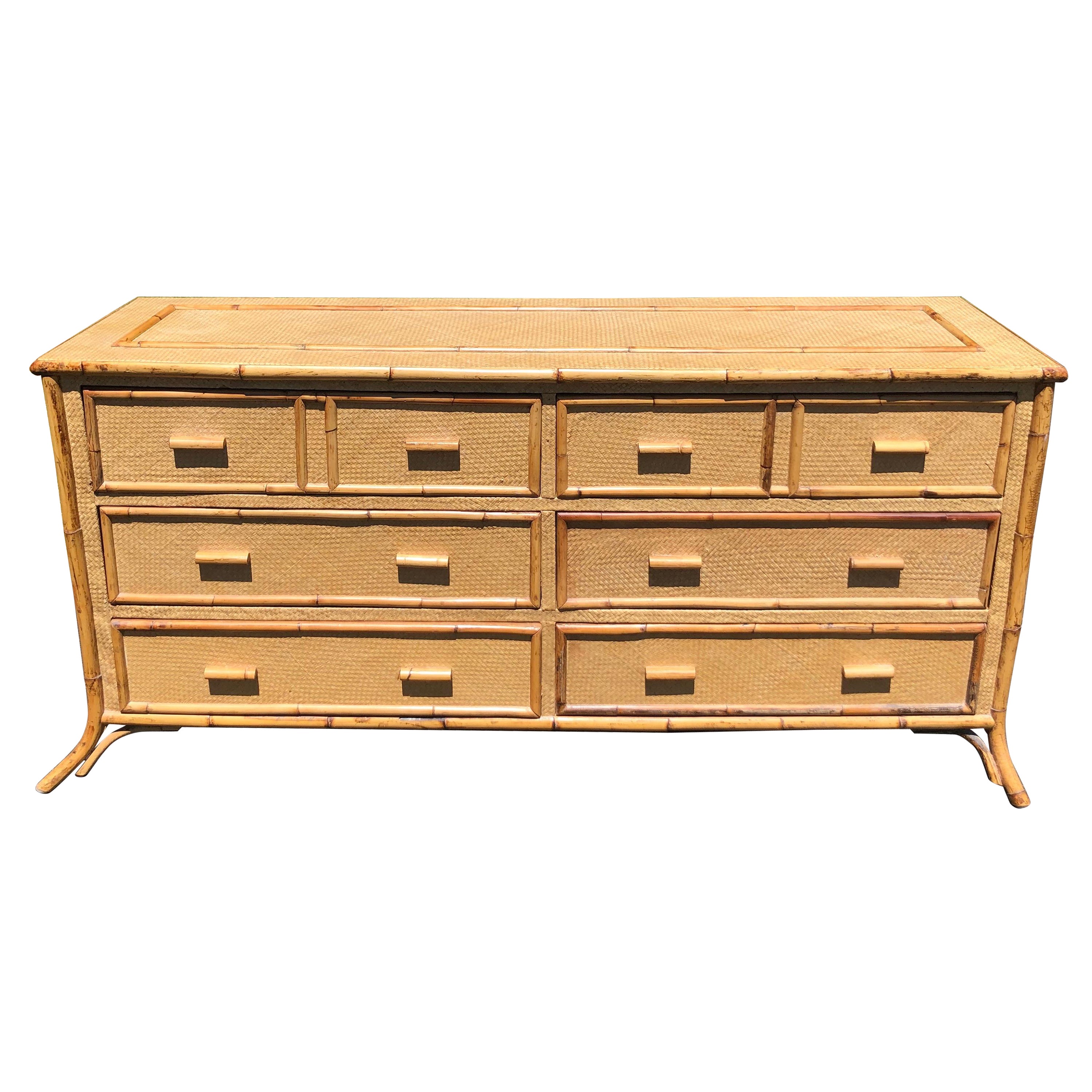 Polynesian Tiki Style Bamboo Dresser at 1stDibs