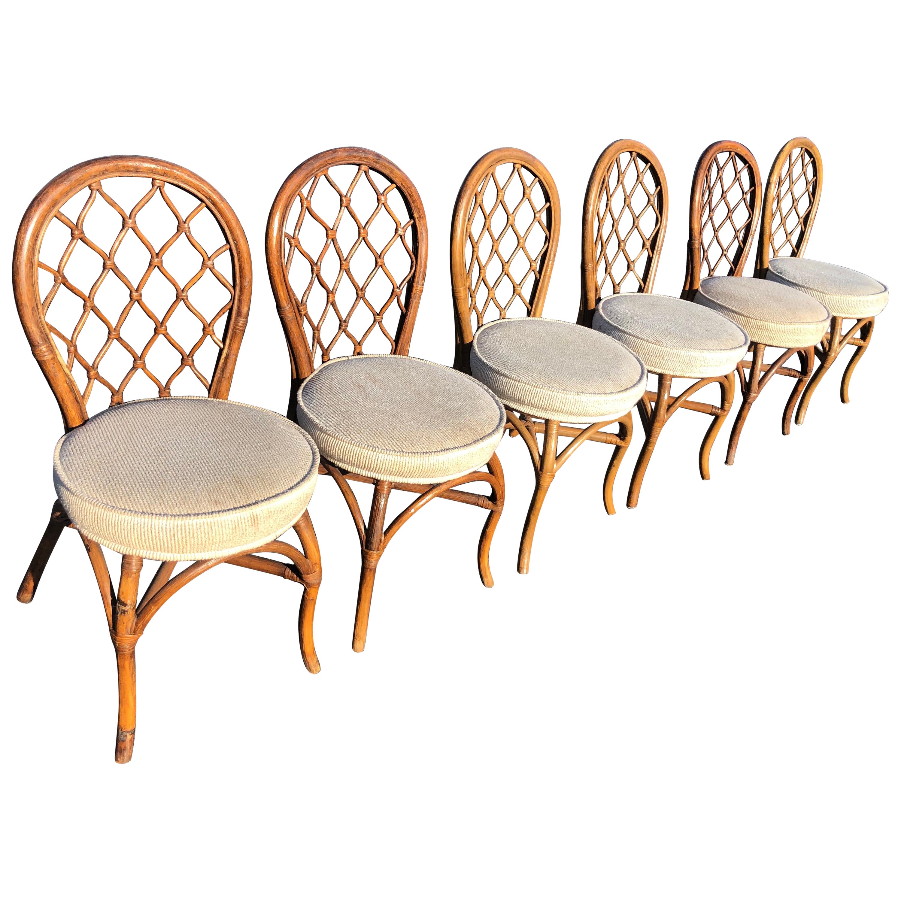 Set of Six Bamboo Chairs