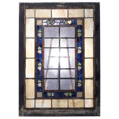Antique Arts & Crafts FL Wright School Leaded Stained Glass Window, c1910