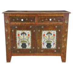 Antike Pennsylvania Dutch American Pine Folk Art Jelly Cabinet Console Cupboard