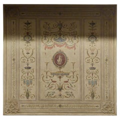 Antique Painted and Sculpted Neoclassical Ceiling Panel, Mid-18th Century, Italy