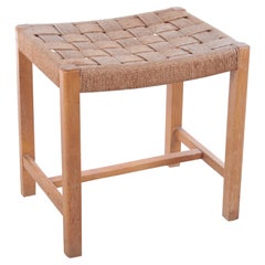 Tabouret tissé danois vintage de créateur, années 1960