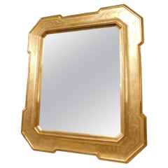 Vintage Golden Umbertina Mirror, Sculpted and Engraved, 19th Century, Italy