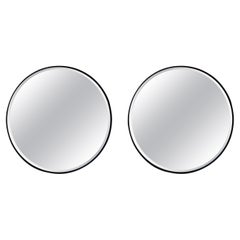 Pair of Fine Edged 1930s Art Deco Circular Mirrors
