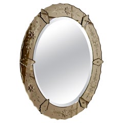 Superb 19th Century Oval Venetian Mirror