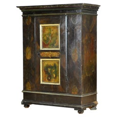 Antique German Hand Painted Cabinet, 1820s