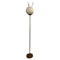 Retro Modernist Italian Floor Lamp with White Shade