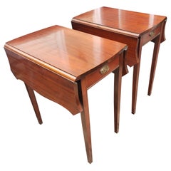 Used Kittinger Mahogany Hepplewhite Pembroke Tables, a Pair