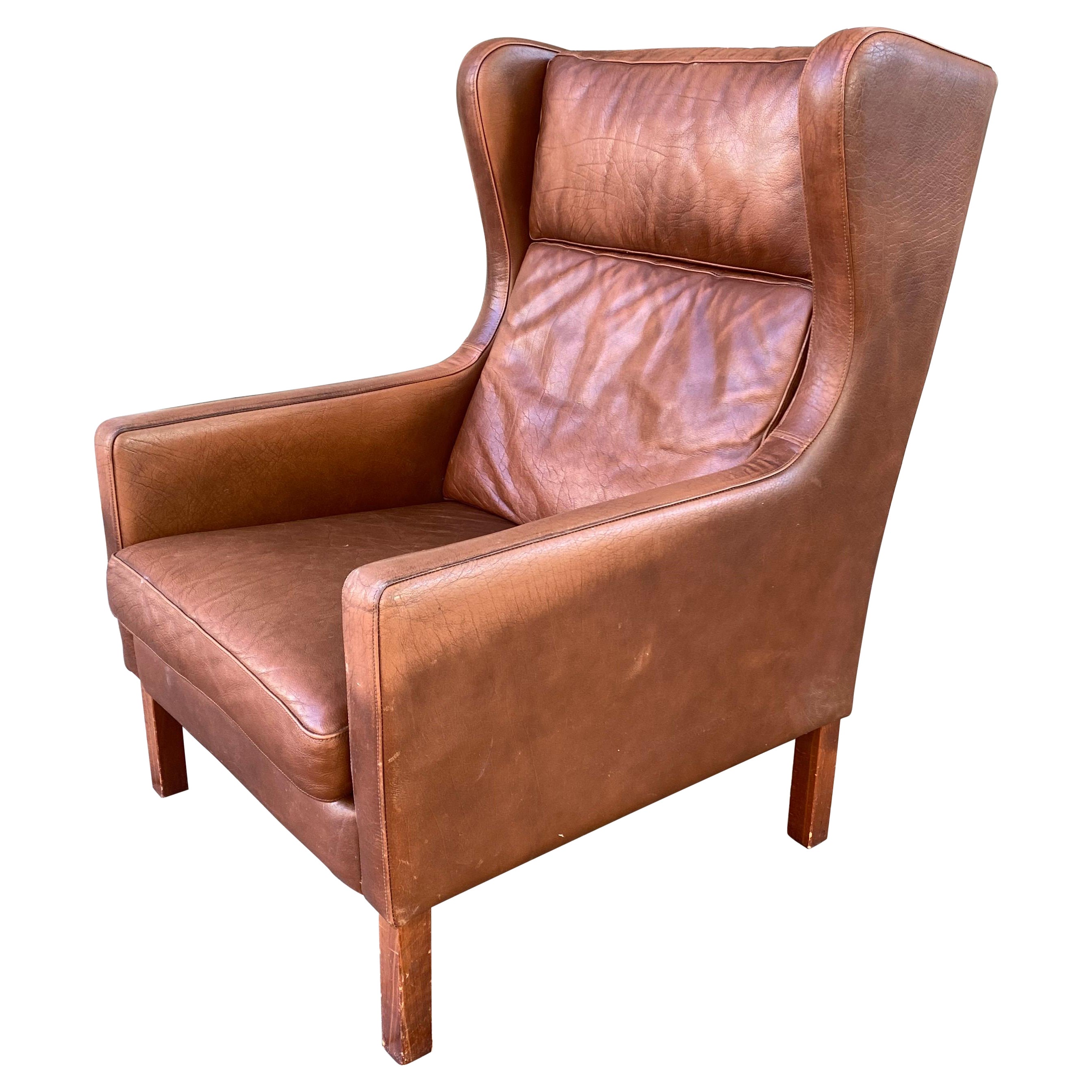 Borge Mogensen Leather Lounge Chair