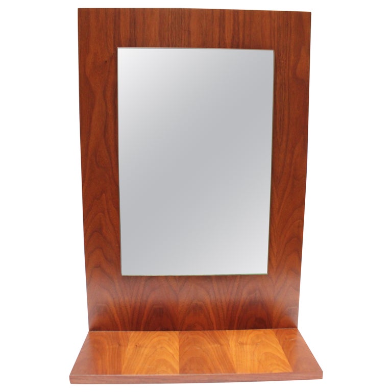 MidCentury American Modern Walnut Wall or Tabletop Mirror For Sale at