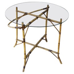 Collapsible Bamboo and Rattan Occasional Table