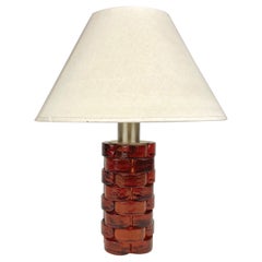 Lampada da tavolo in vetro e metallo di Poliarte, Italia, anni '70