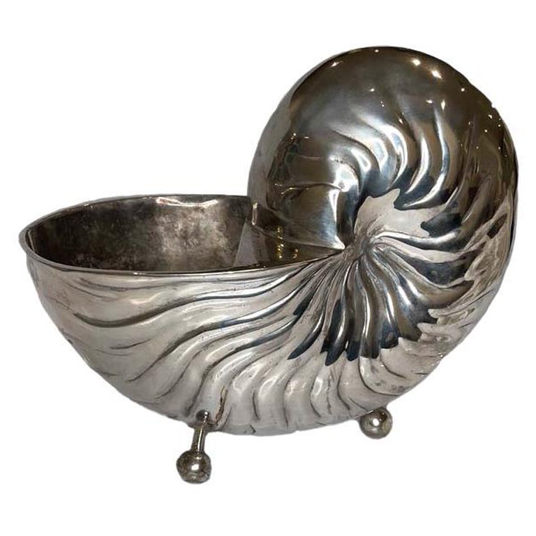 Silver Plated Nautilus Shell Cachepot Vase