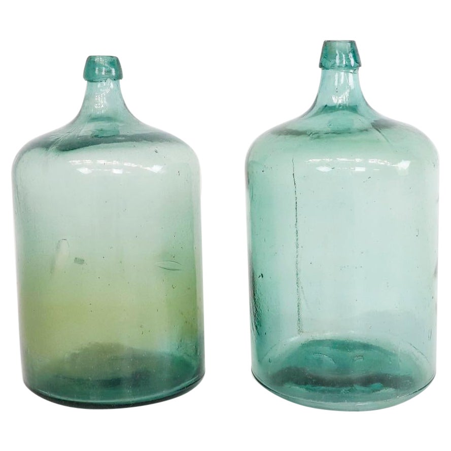 Pair of Antique Handmade Water Bottles  For Sale