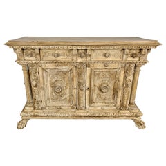 18th C. French Bleached Walnut Buffet