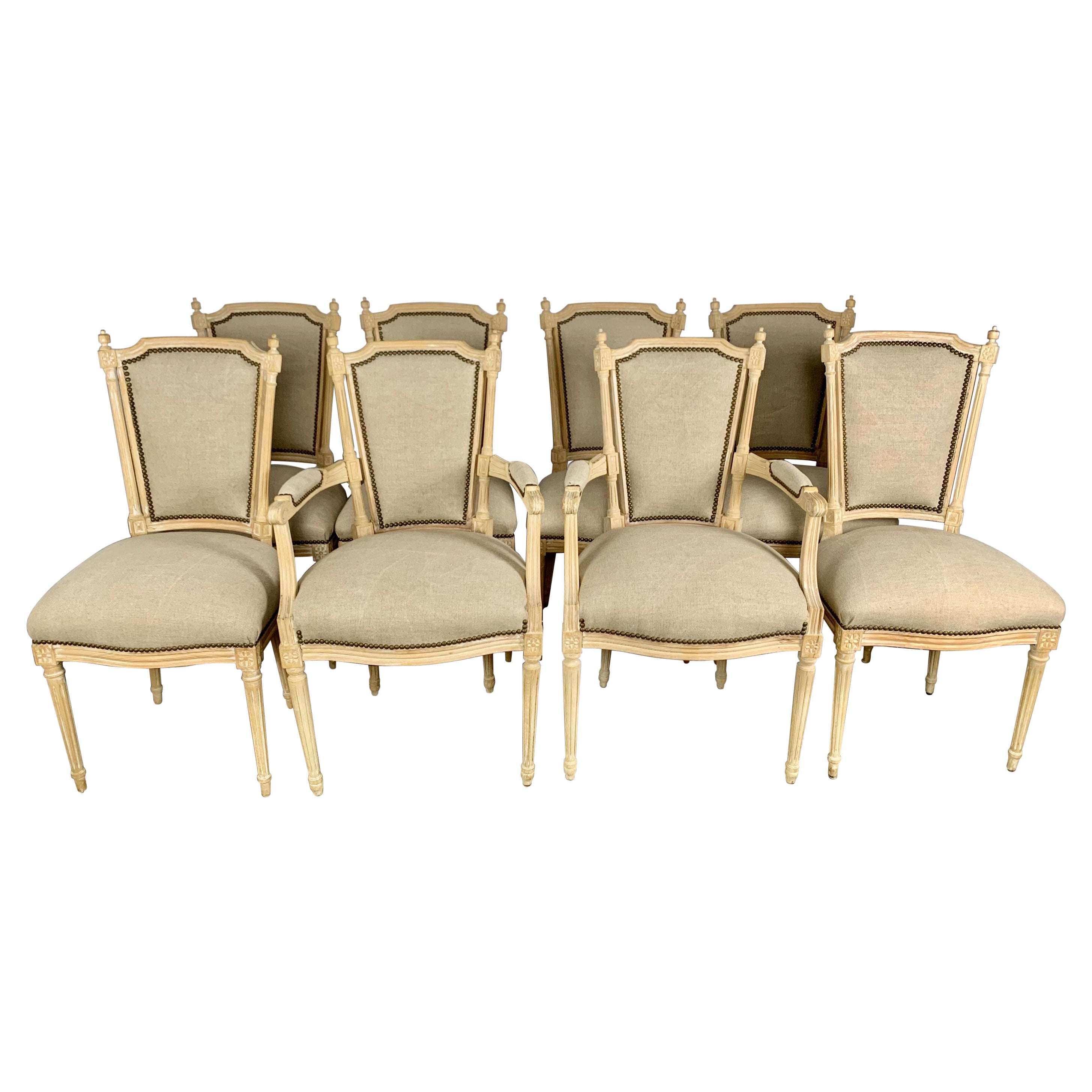 Set of '8' French Louis XVI Style Dining Room Chairs