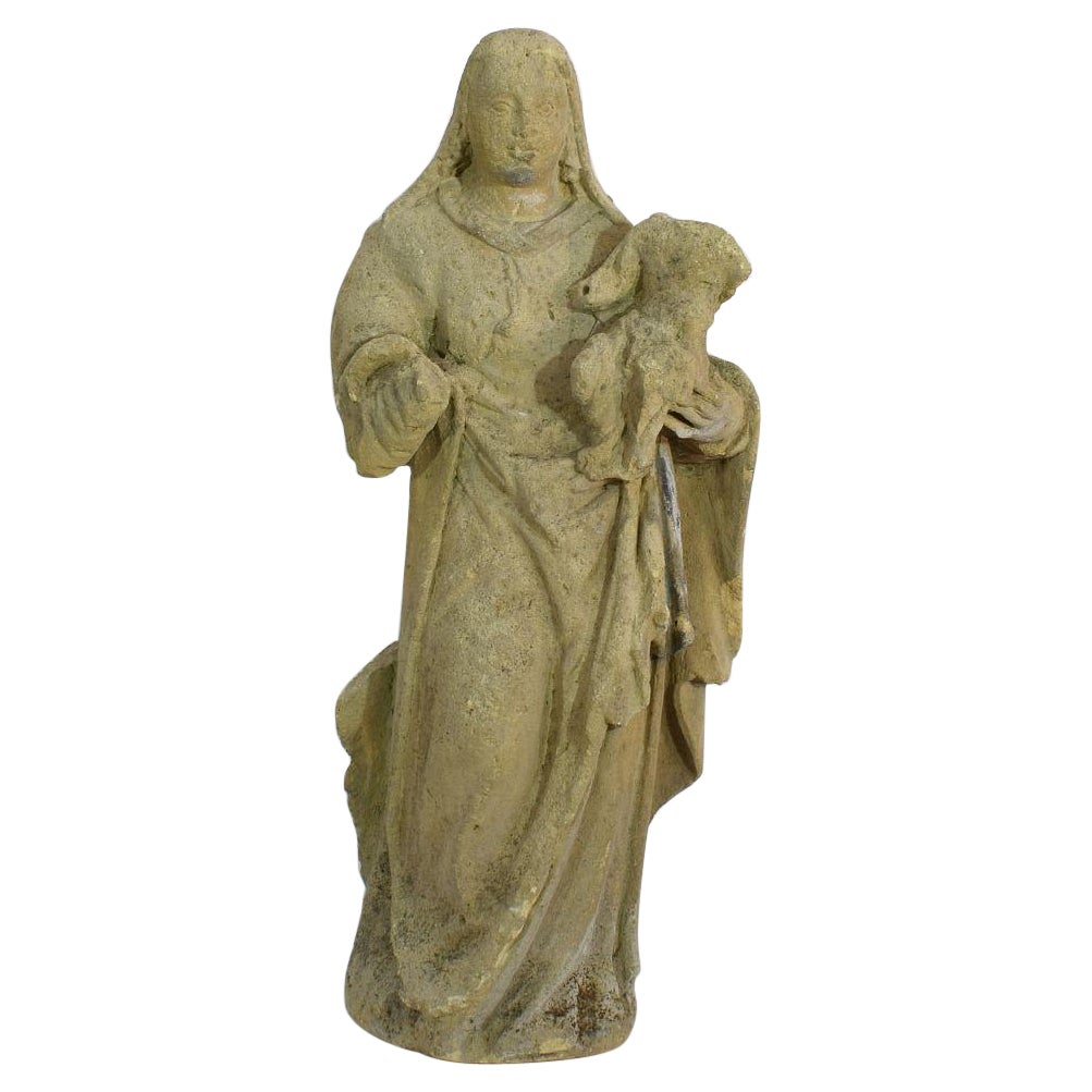 Italian Sculpted Madonna and Child Santos 18th Century For Sale at 1stDibs