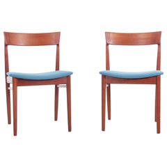 Paire de chaises scandinaves modernes en teck de style mi-siècle moderne par Harry Rosengren Hansen