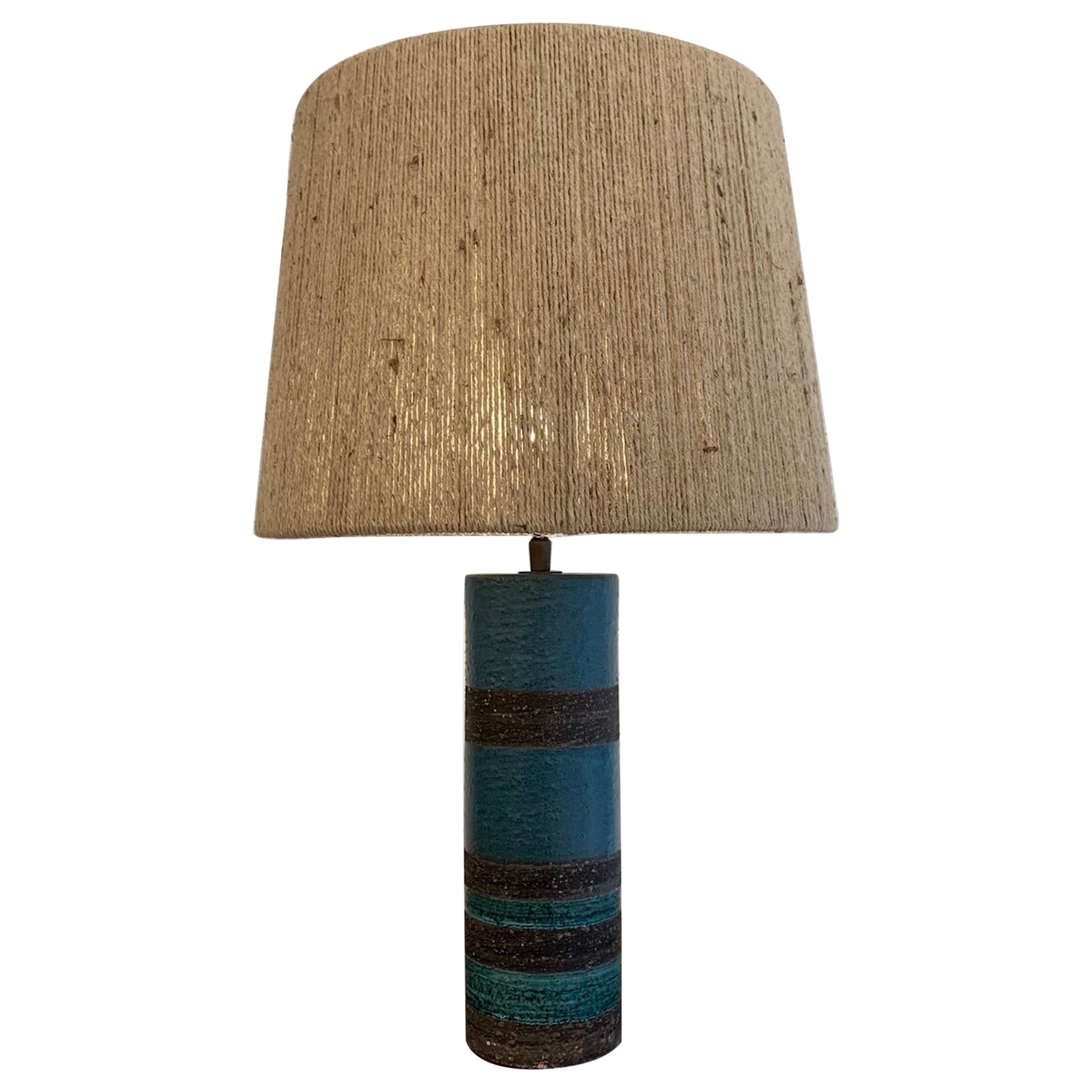 Mid-Century Modern Blue Ceramic Table Lamp by Bitossi, Italy, 1960s