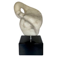 Mid-Century Modern Abstract Carved Marble Sculpture by M. Cutler