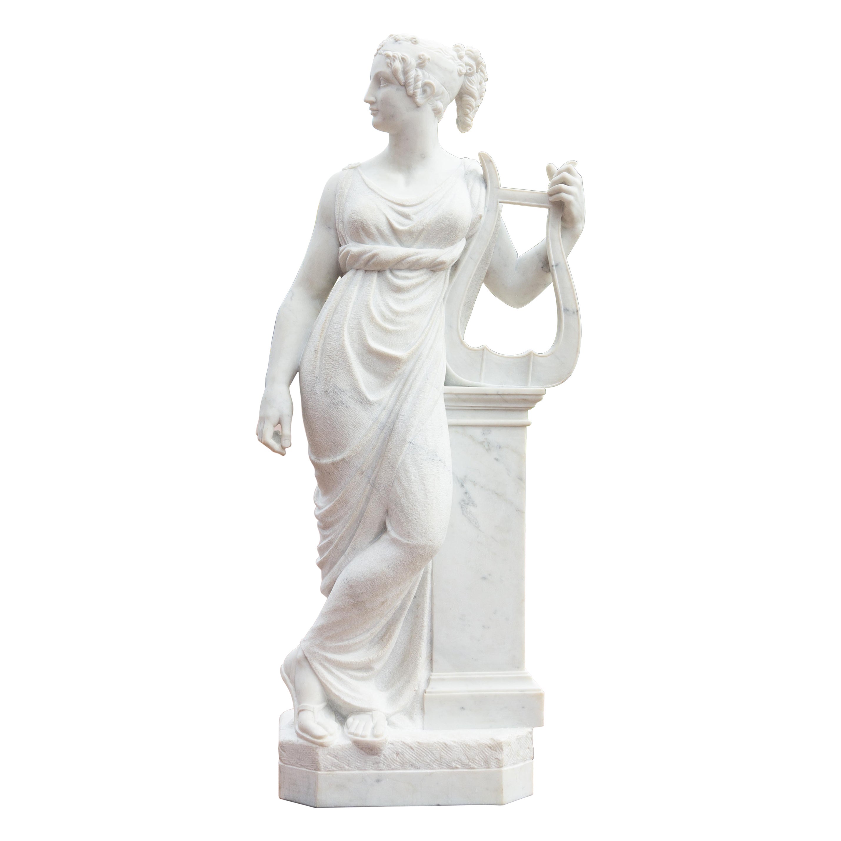 Large Classical Marble Statue of Greek or Roman Muse