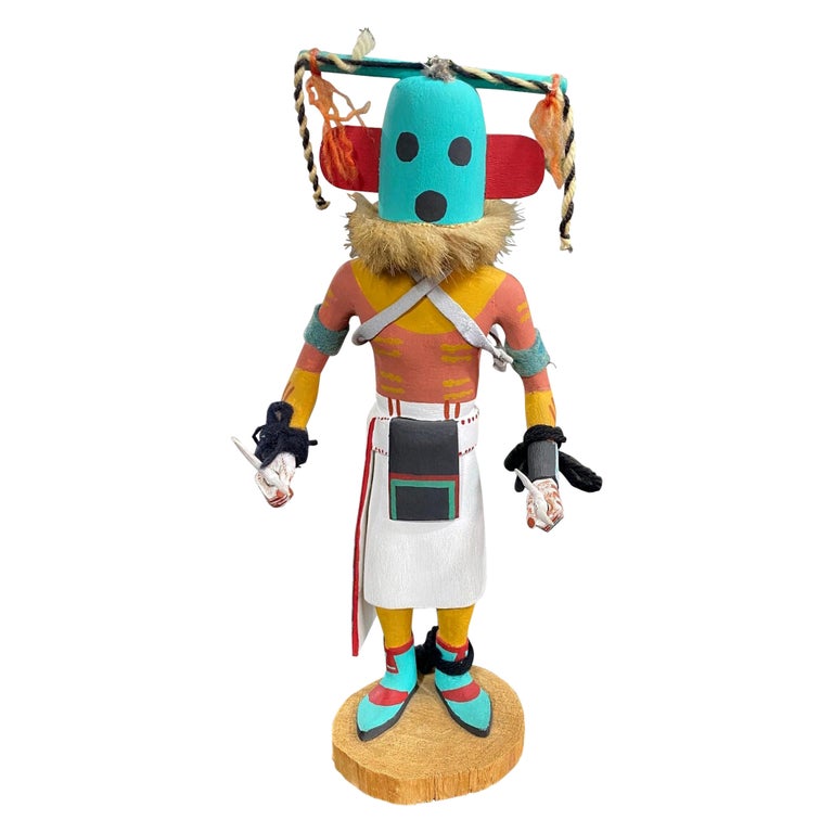 Native American Hopi Large Hand Carved Painted Kachina Doll For Sale